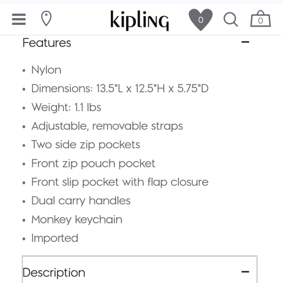 Kipling Alvy 2-in-1 Convertible Tote, Navy Blue - Picture 6 of 7